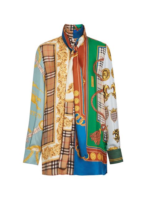 burberry archive scarf print silk shirt|Burberry print scarf knock off.